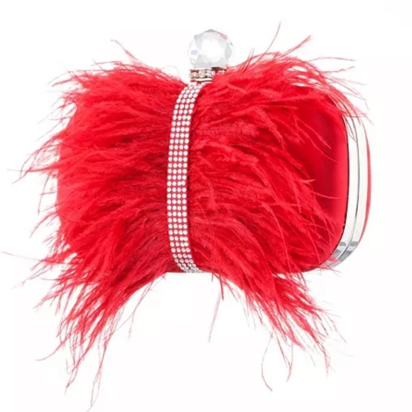 Nina Lara Feather Embellished Minaudiere Clutch - Picture 2 of 13